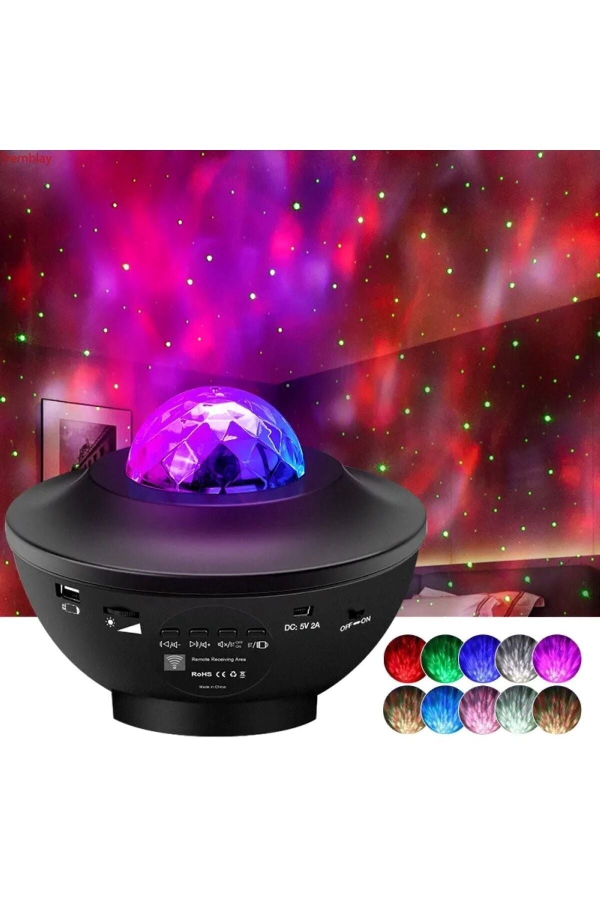 Starry Projektör Light Galaksi Lazer Disco Topu Bluetooht Ses Bombası Gece Lambası
