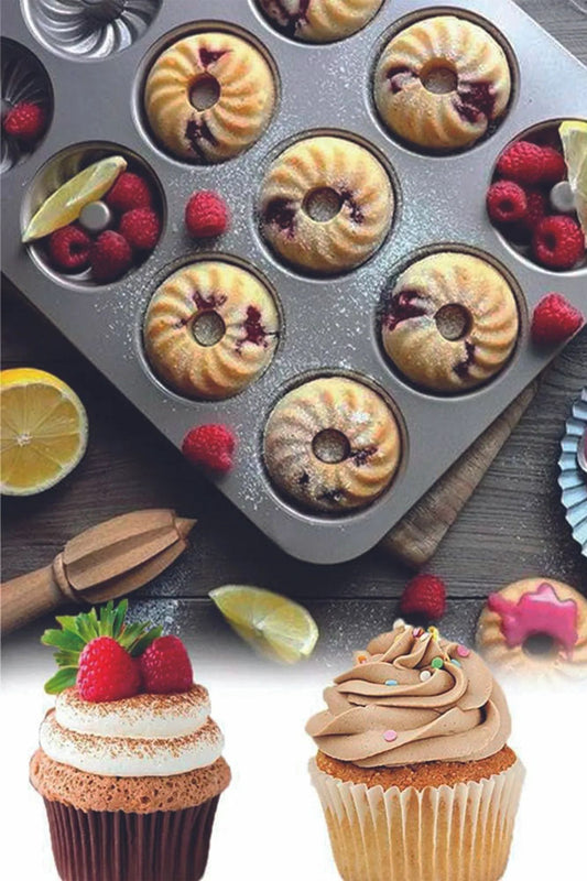 12'li Metal Yapışmaz Muffin Kek Kalıbı (26.5CM*35CM)