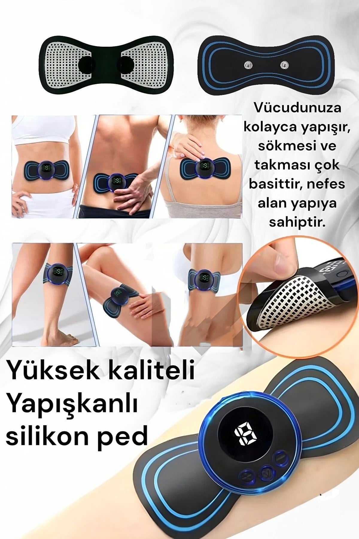 EMS Elektrikli Tüm Vücut Masaj Cihazı Şarjlı Taşınabilir 8 Modlu