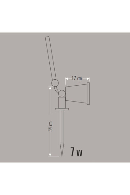 7w CT-7310 Amber Solar Bahçe Armatürü Çim Kazıklı (GÜNEŞ ENRJİ ŞARJLI)