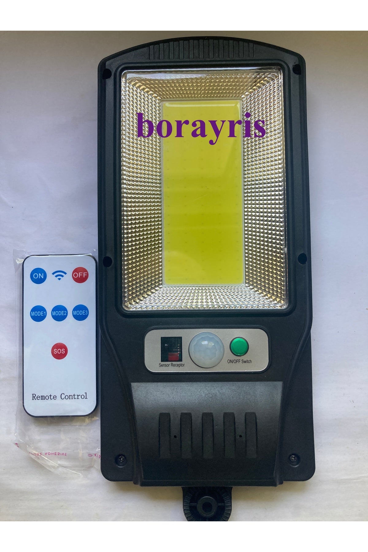 Büyük Boy 128 Led Solar Bahçe Sokak Lambası Hareket Sensörlü Kumandalı 3 Modlu Güneş Enerj