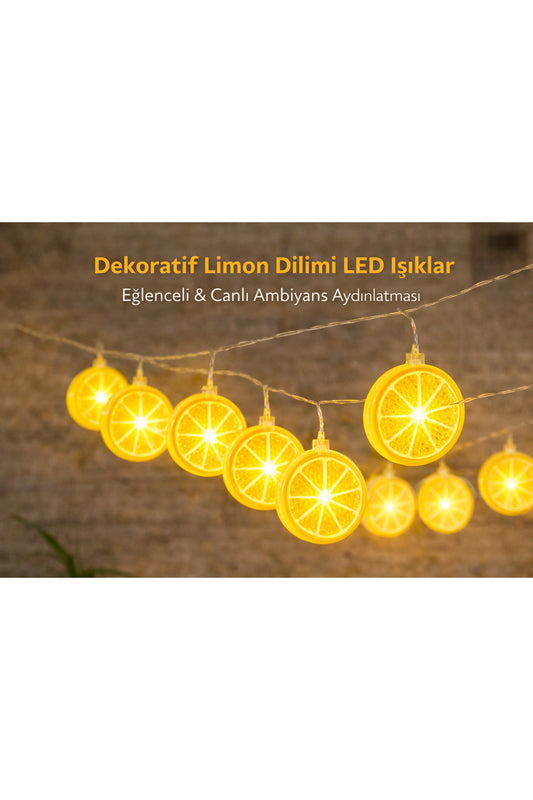 Dekoratif Limon Dilimi LED Işıklar – Sarı Işık, Yaz Dekoru ve Parti Ambiyans Aydınlatması