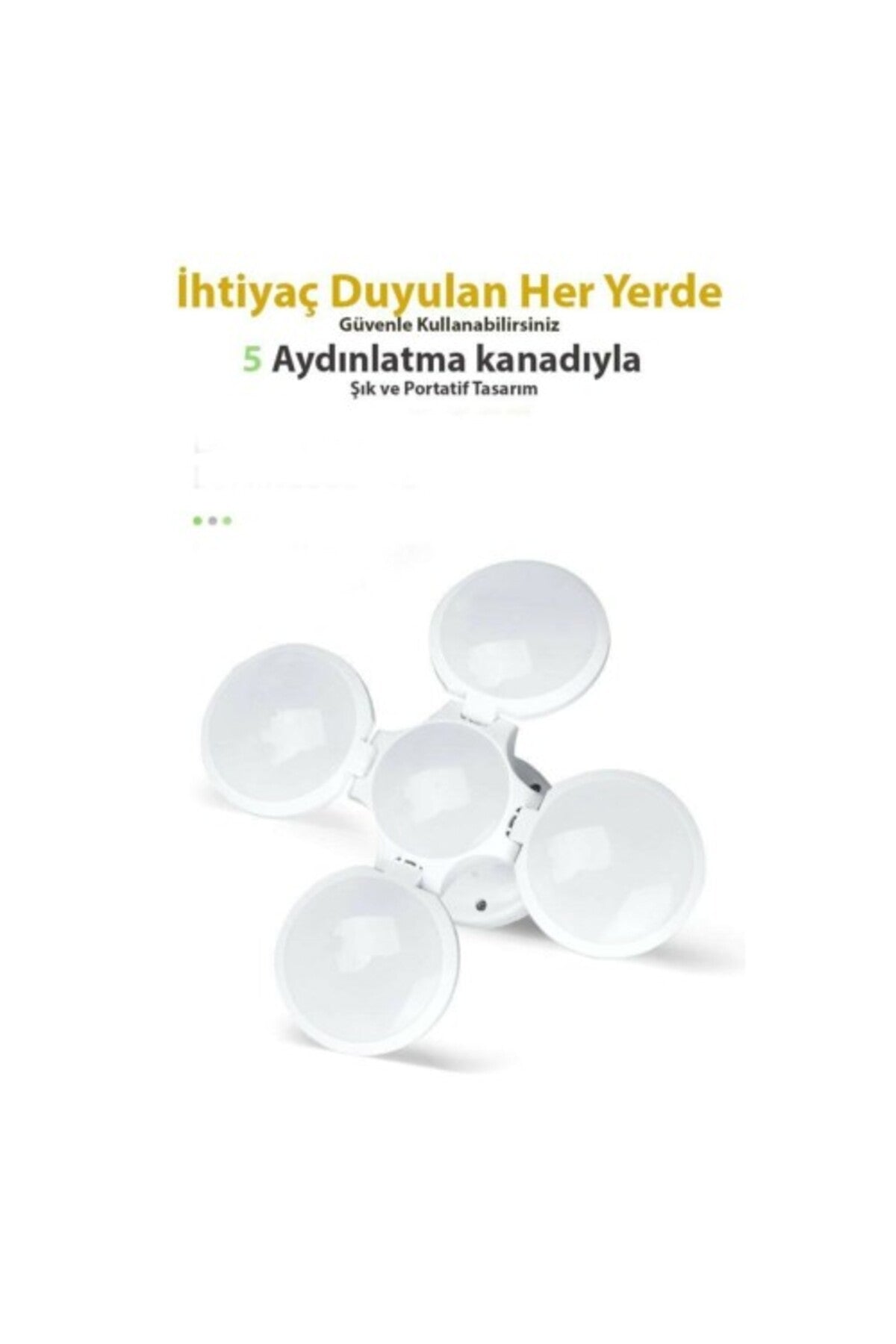 Solar Güneş Enerji Ve Usb Sarjlı 5 Kanatlı Bahçe Aydınlatma Led Askılı Pratik Kamp Lamba