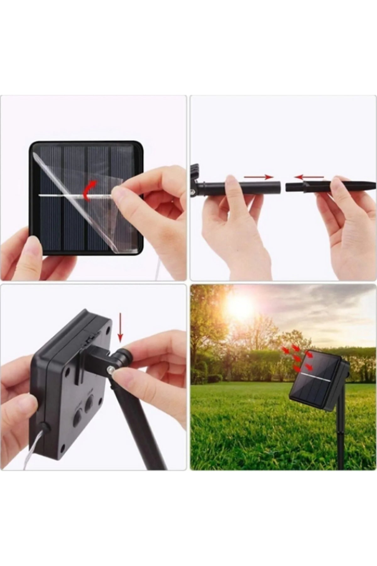 Solar 100 Ledli 12 Metre Bahçe Aydınlatma