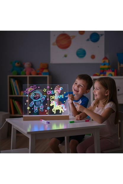 Eğitim ,reklam , Sunum , Öğrenci Yazı Yazma Vb. Çok Amaçlı LED Işıklı Yazı Tahtası ( 20x30)