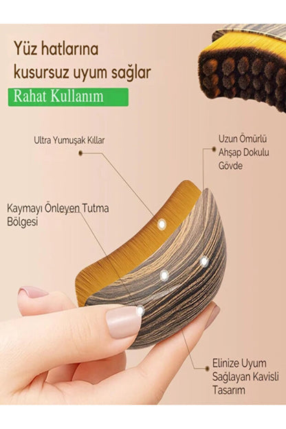 Lenf Drenaj Masaj Fırçası Yüz Boyun Çene Yumuşak Kıl