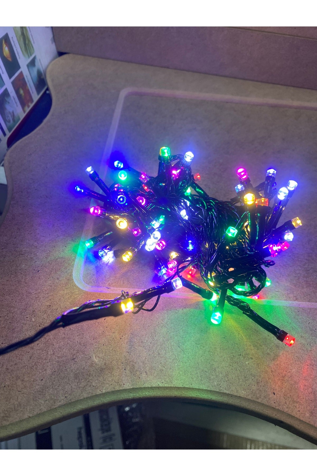 5 Metre LED Işık Siyah Kablo Renkli Yılbaşı Oda Süsleme