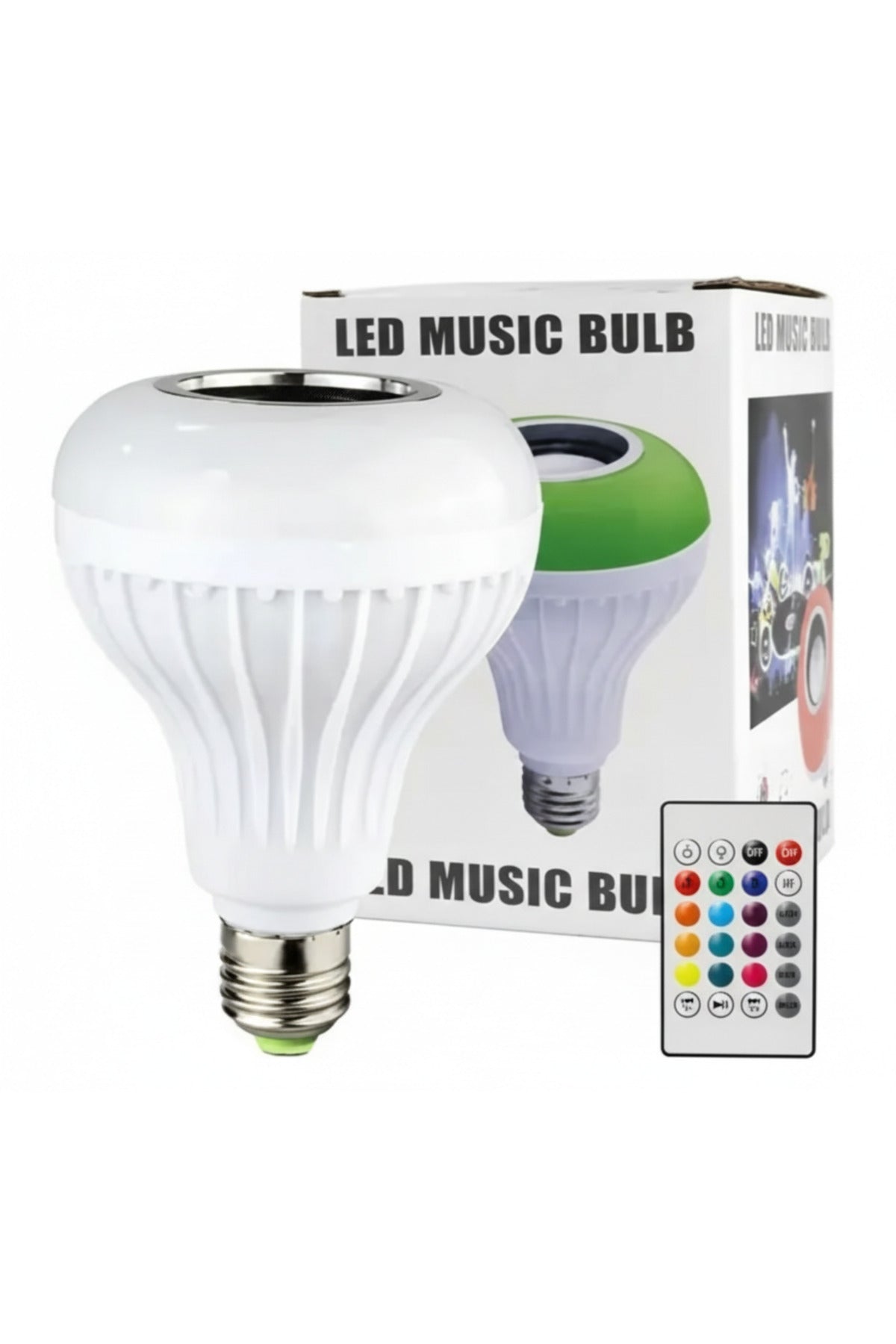 RGB Akıllı Led Ampul Bluetooth Hoparlörlü, Uzaktan Kumandalı Ses Renk Değiştiren E27 Gece Lambası