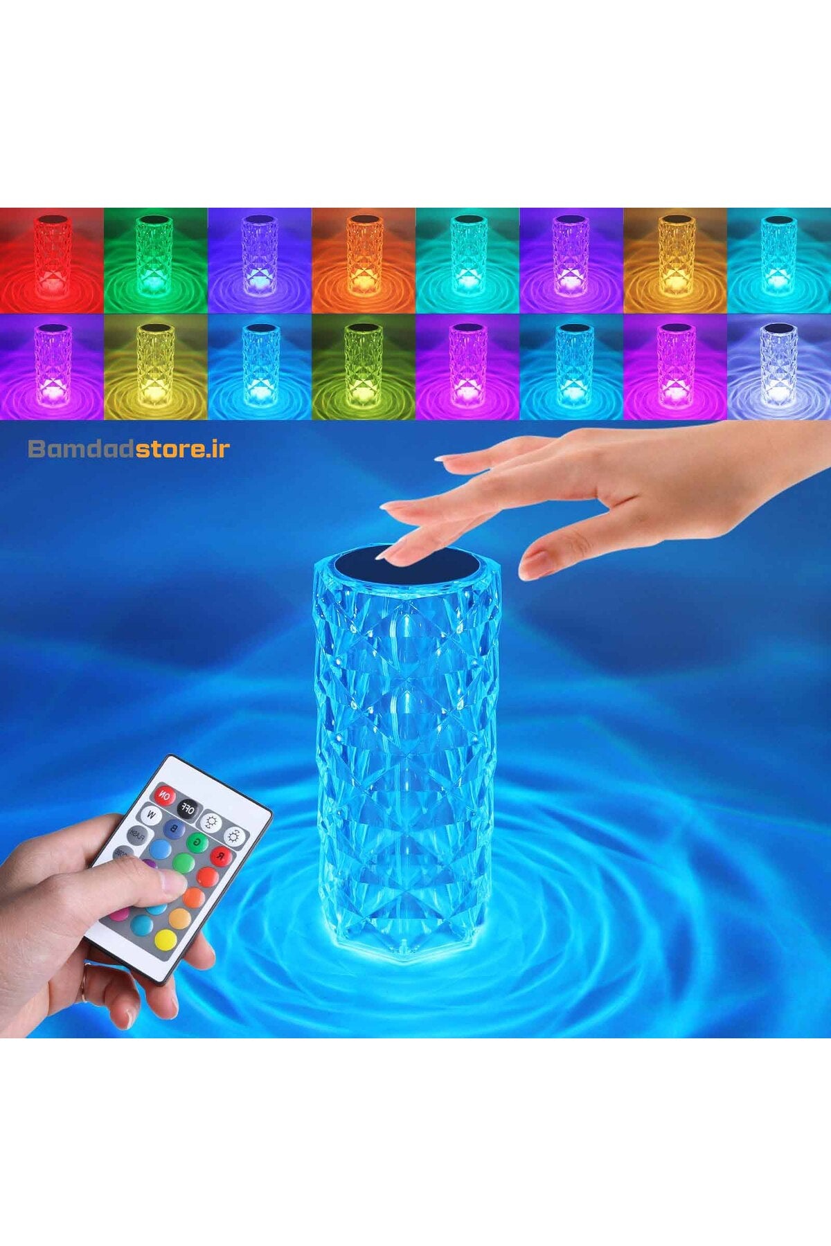 RGB Kristal Masa Lambası – Uzaktan Kumandalı ve Mobil Uygulama Kontrollü Dekoratif LED Gece Lambası