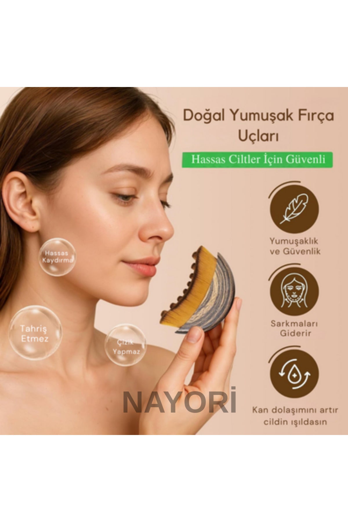 NAYORİ GLOBRUSH Lenf Drenajı Gıdı Ve Çene Şekillendirici Çok Fonksiyonlu Orjinal Yumuşak Yüz Fırçası
