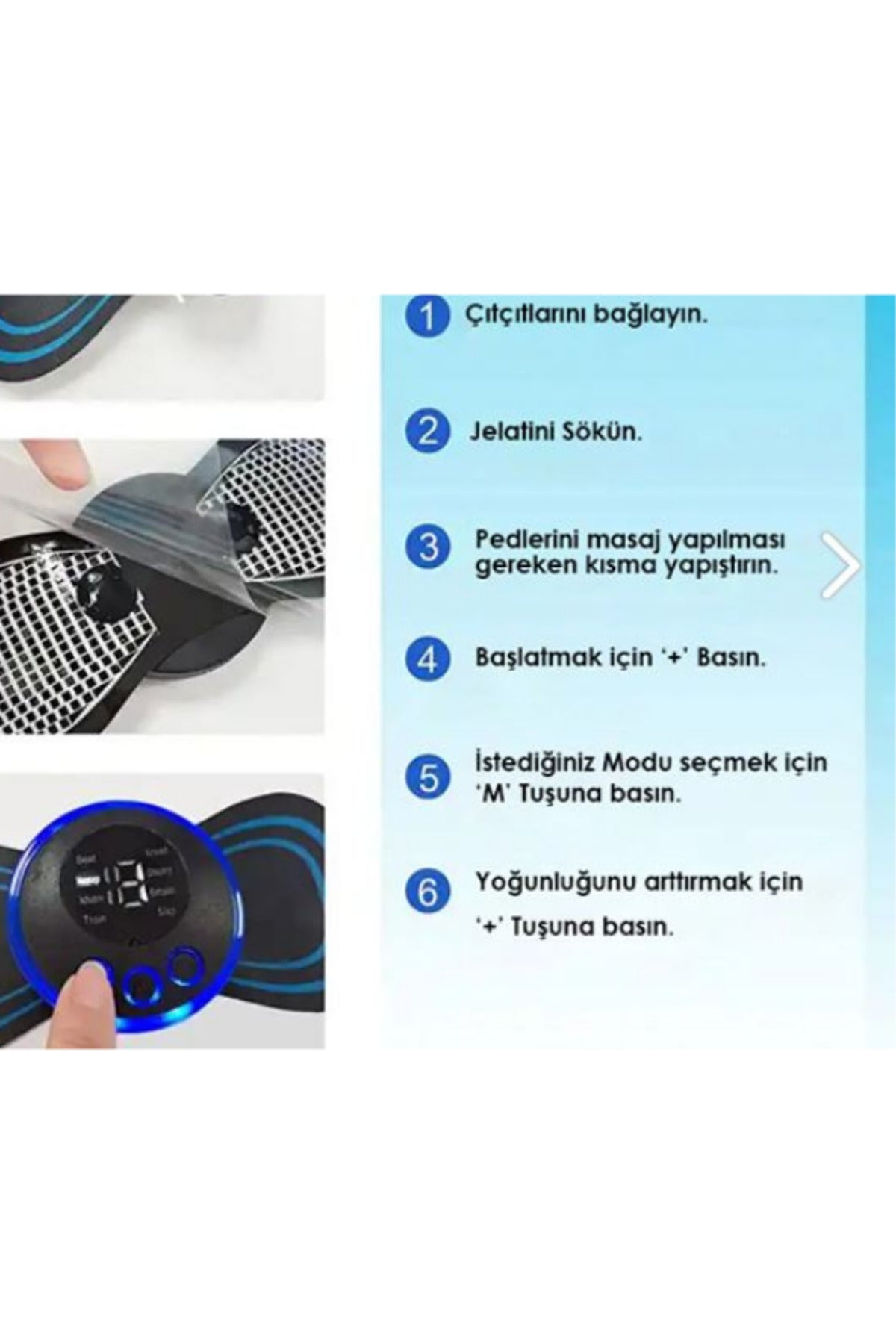 Tens Cihazı Ems Elektrikli Tüm Vücut Şarjlı Taşınabilir 8 Mod 19 Proğramlı