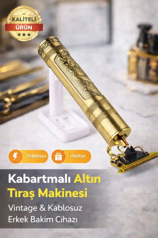 T9 Vintage Profesyonel Saç & Sakal Tıraş Makinesi – Şarjlı, Güçlü Motor, Sıfır Kesim
