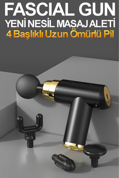 Profesyonel LCD Ekranlı Masaj Tabancası | Sporcu Fitness Kas ve Doku Titreşimli Masaj Aleti