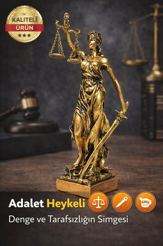 Adalet Heykeli – Terazili Lady Justice Dekoratif Masa ve Ofis Biblosu