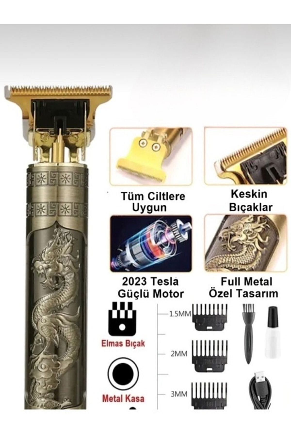 Profesyonel T-bıçak Saç Sakal Ense Ve Çizim Tıraş Makinesi