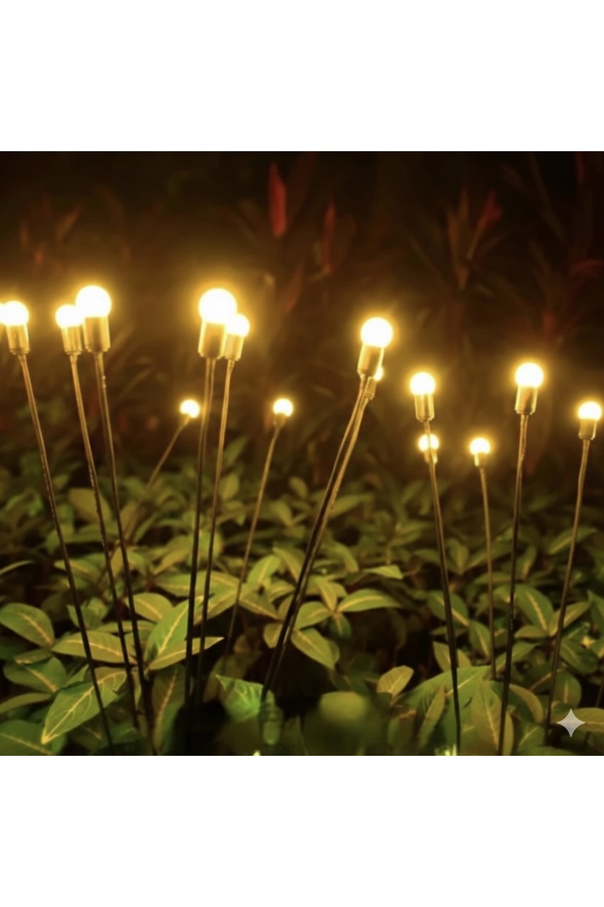 2 Adet Güneş Enerjili Solar Ateş Böceği Bahçe Aydınlatma 8 LED Su Geçirmez Dekoratif Gün Işığı