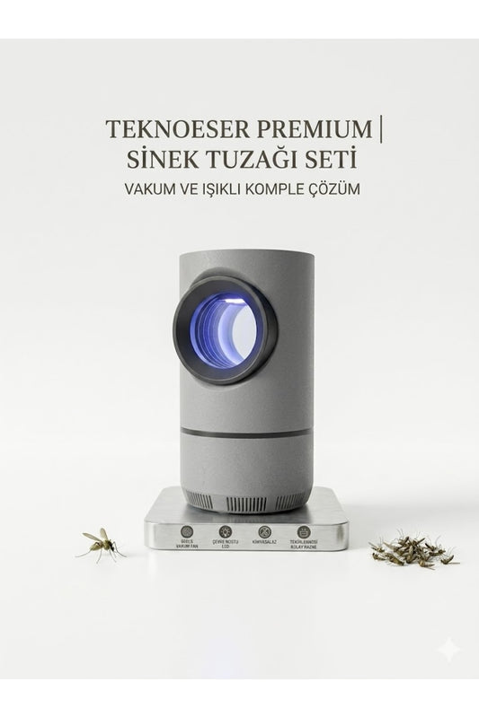 Vakumlu Fotokatalitik Sinek Öldürücü Cihaz - Sessiz LED Işıklı Sinek Tuzağı Dumansız Kimyasalsız