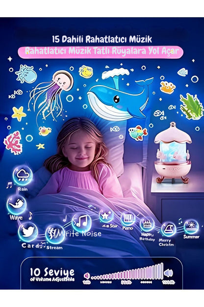 MASAL MİNİ GÖKYÜZÜ ÇOCUKLAR İÇİN GECE LAMBASI PROJEKTÖR HOPARLÖR