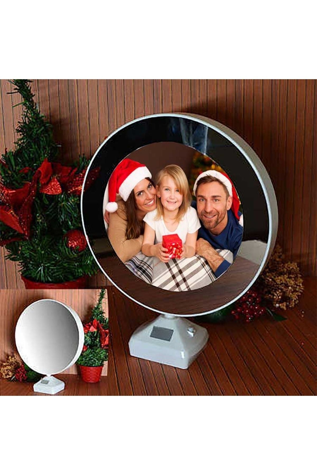 Photo Yuvarlak Led Sihirli Ayna Fotoğraf Çerçevesi