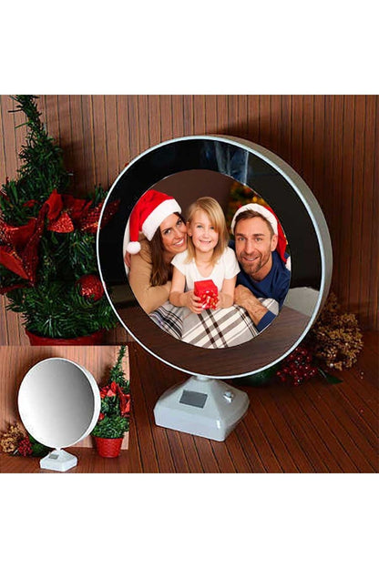 Photo Yuvarlak Led Sihirli Ayna Fotoğraf Çerçevesi