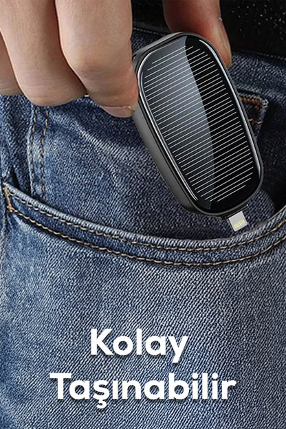 Solar Enerjili 1200mAh Taşınabilir Power Bank - Acil Durumlarda Kesintisiz Şarj