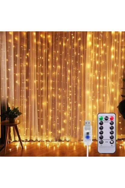 Led Işıklı Peri Perde Konsept 3x2 Metre Kına Düğün Dekor uzaktan Kumandalı