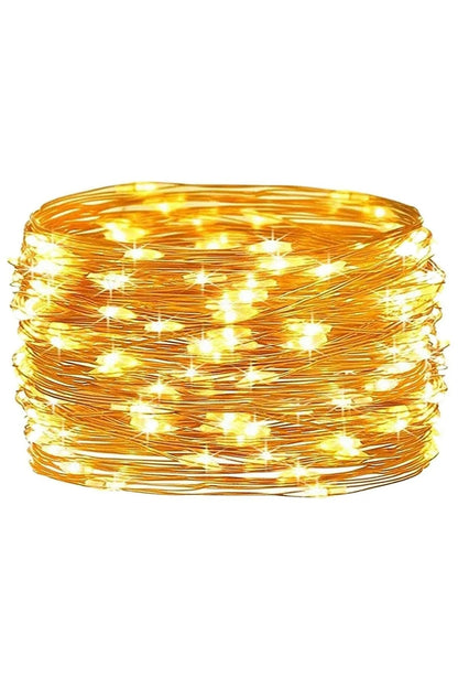 Peri Led 3 Metre Günışığı Ramazan Bayramı Yılbaşı Ağacı Işığı Sarı Işıklı Pilli Dekoratif Aydınlatma