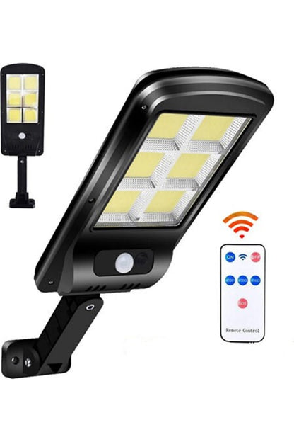 Büyük Boy 128 Led Solar Bahçe Sokak Lambası Hareket Sensörlü Kumandalı 3 Modlu Güneş Enerj