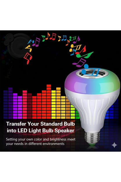 RGB Akıllı Led Ampul Bluetooth Hoparlörlü, Uzaktan Kumandalı Ses Renk Değiştiren E27 Gece Lambası