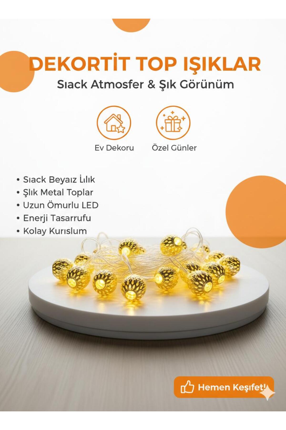 Dekoratif LED Top Işıklar – Şık Metal Tasarım, Ev ve Özel Gün Aydınlatması