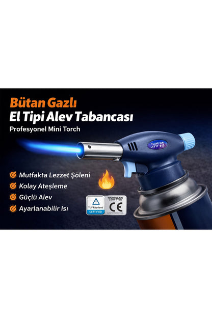 Manyetolu Otomatik Pürmüz Başlığı Ayarlanabilir Mutfak, Kamp, Mangal Ve Hobi Tipi Alev Tabancası