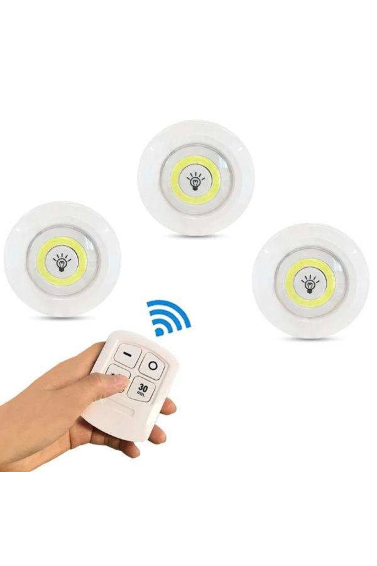 Kablosuz Uzaktan Kumandalı 3lü Led Lamba Seti - CHTBIL4671-2501