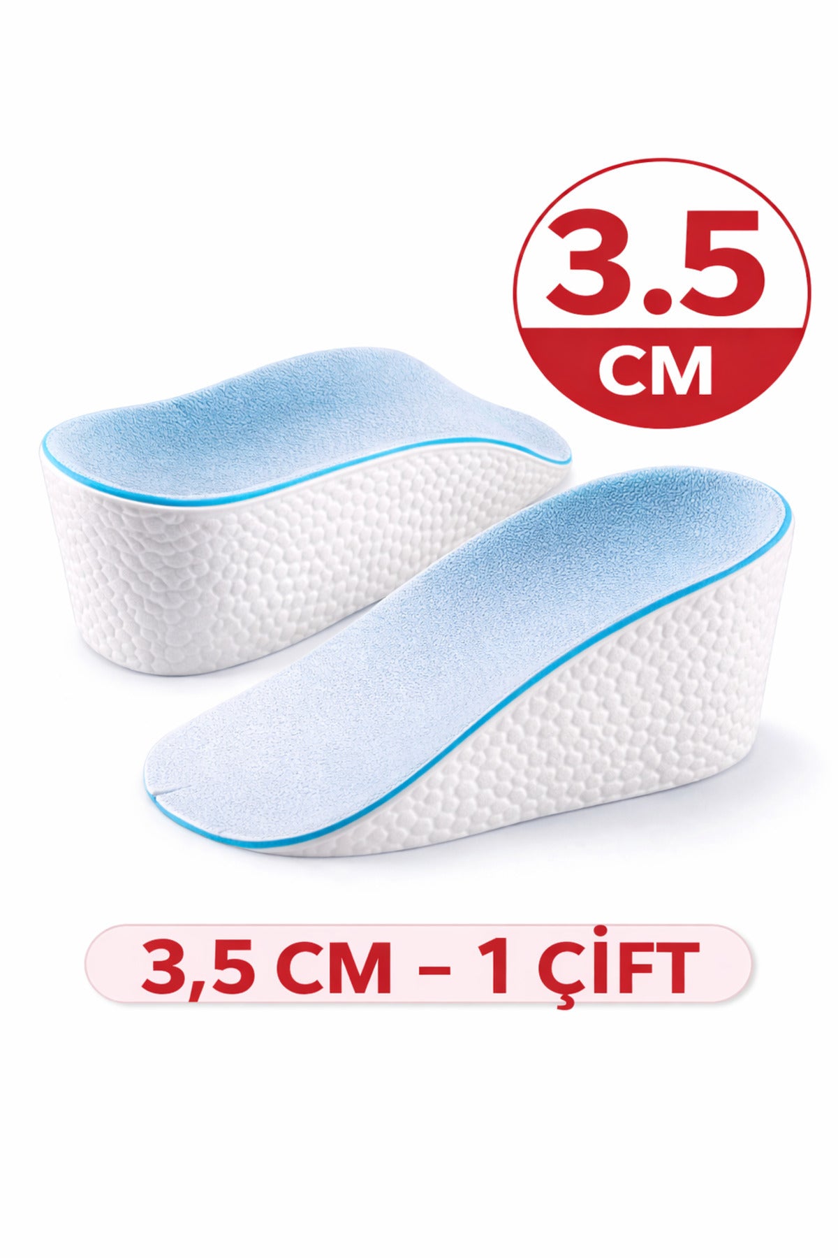 3,5 CM Boy Uzatan Tabanlık Çifti Ortopedik Gizli Topuk Yükseltici Ayakkabı İçi Destek
