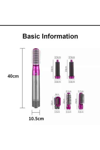 5 In 1 Profesyonel Saç Şekillendirici Fırça Taraklı Kurutma Fön Makinesi 1000 Watt