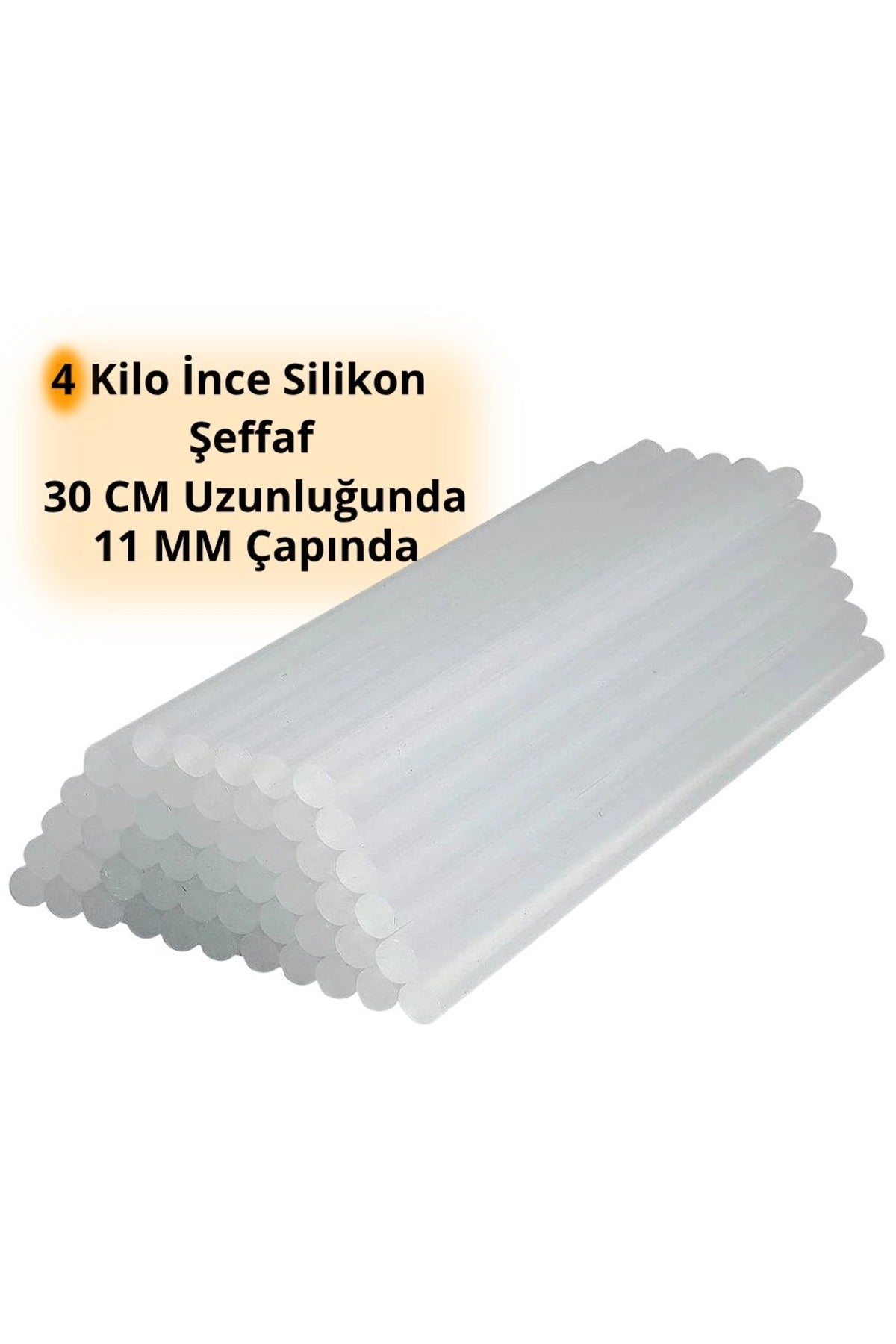 Mum Ince Sıcak Silikon Tabanca Mumu Çubukları 4 Kilo Ince Kaliteli 30 Cm Uzunluk 11 Mm Çap