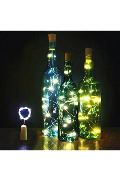 Dekoratif Telli Peri Led Şişe Tıpası 1 mt - 3 Adet