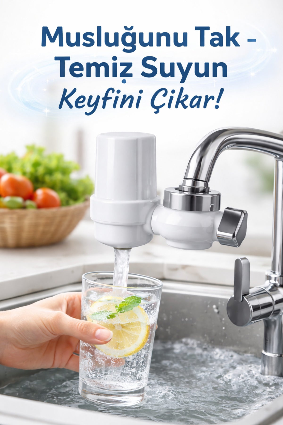 Musluk Ucu Su Arıtma Filtresi Pratik Takılabilir Su Arıtıcı Aparat Tasarruflu Filtre