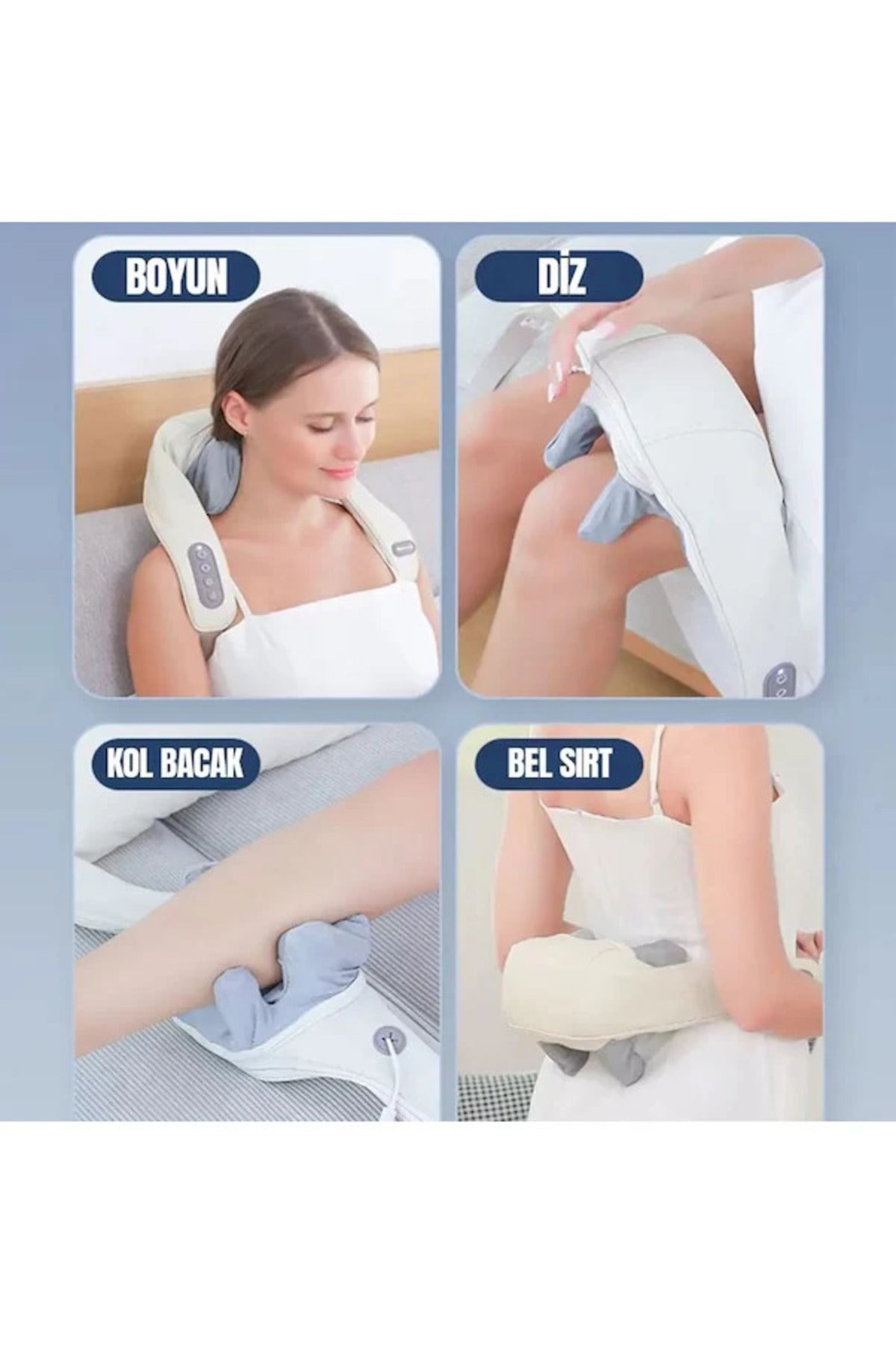 Isıtmalı Boyun ve Omuz Masaj Aleti – Derin Yoğurma Masajlı Rahatlatıcı Masaj Cihazı