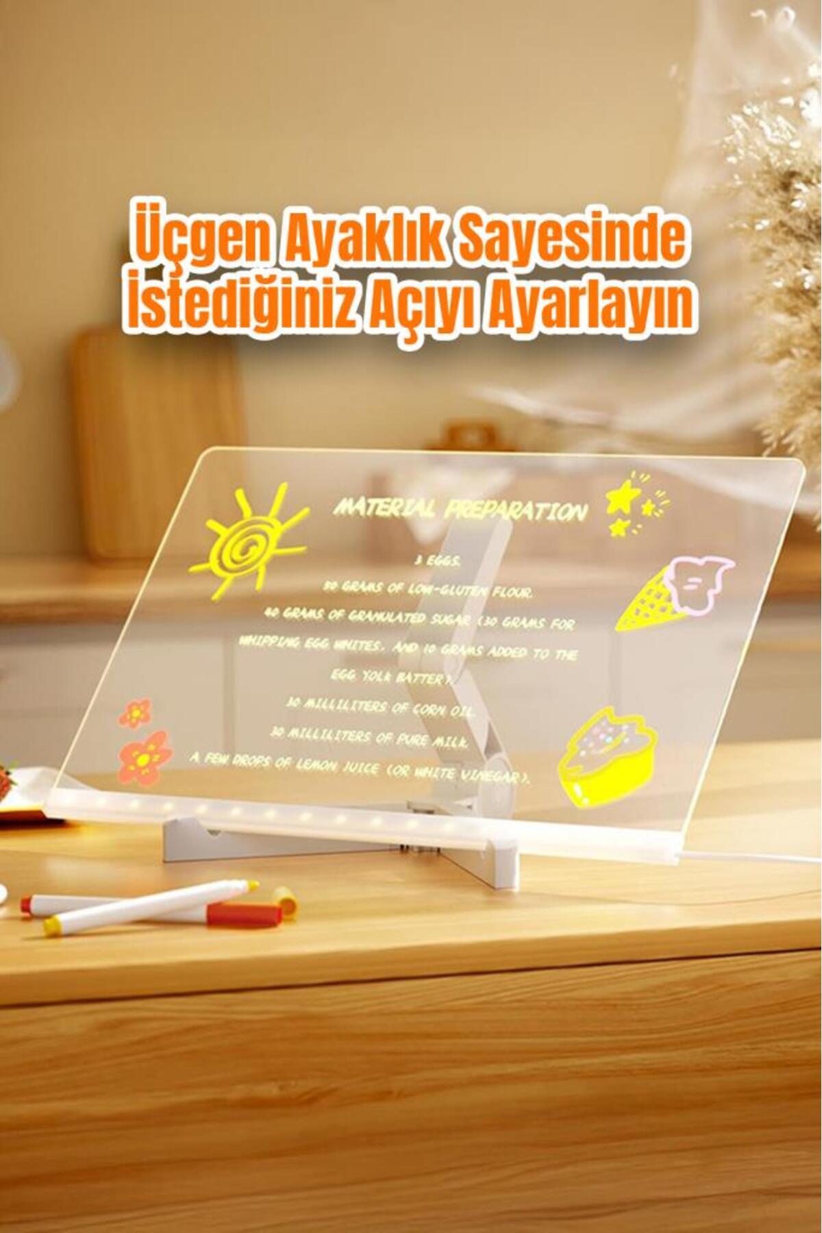 Ledli Ayarlanabilir Standli Cizim Tableti 30x20 cm Isikli Kopya Tablasi Cocuk Sanat