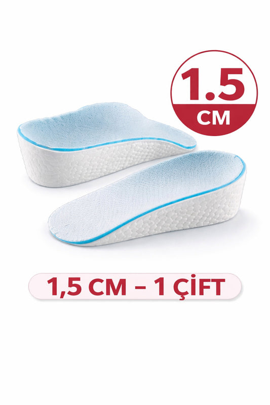 1,5 CM Boy Uzatan Tabanlık Çifti Ortopedik Gizli Topuk Yükseltici Ayakkabı İçi Destek