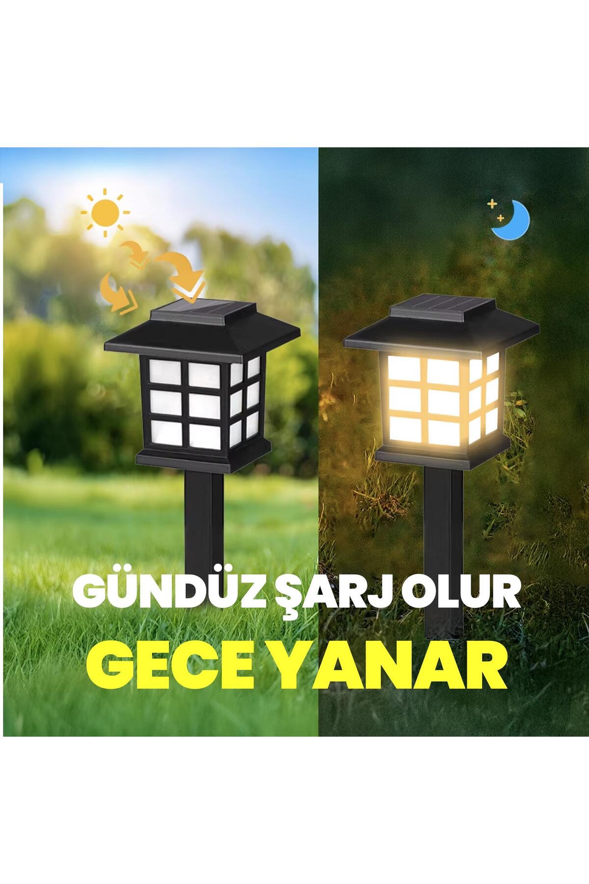 8 Adet Solar Bahçe Aydınlatma Lambası Su Geçirmez Dekoratif Çim ve Yürüyüş Yolu Işığı Seti Karanlık