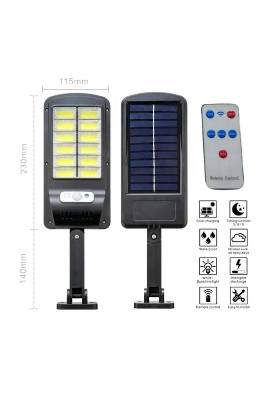 2 Adet Güneş Enerjili 6 COB LED Solar Hareket Sensörlü Duvar Lambası Su Geçirmez Set