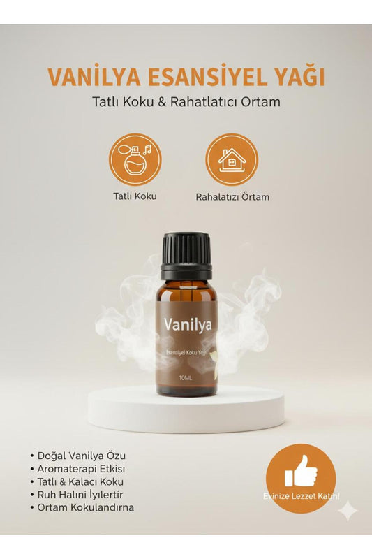Vanilya Esansiyel Yağı 10 ML – Tatlı & Kalıcı Koku, Aromaterapi, Ortam Kokusu