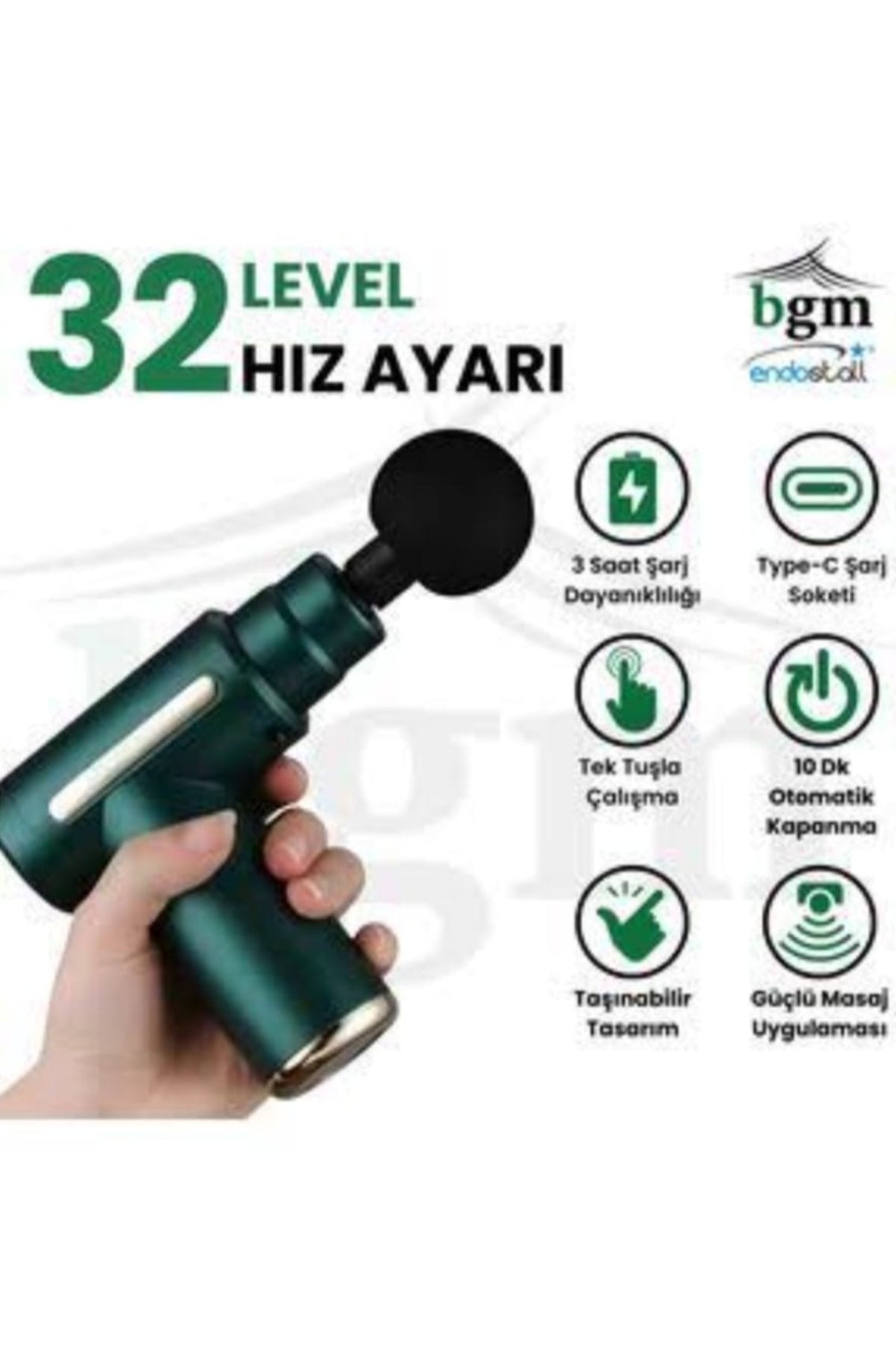 Şarjli masaj topu Aleti yeşil
