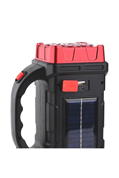 Solar Panelli El Feneri Şarjlı Işıldak Aydınlatma Ledli Usb Çıkışlı 38 Watt Bağ Bahçe Kamp Karavan