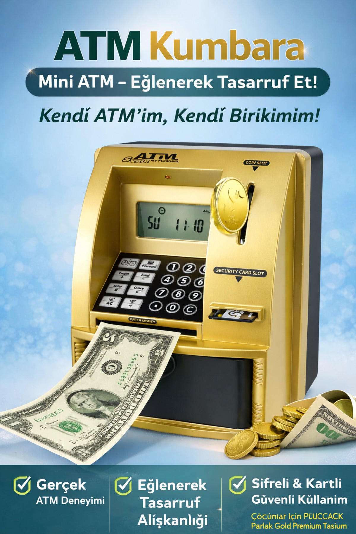 ATM Kumbara – Şifreli ve Kartlı Elektronik Para Biriktirme Kumbarası