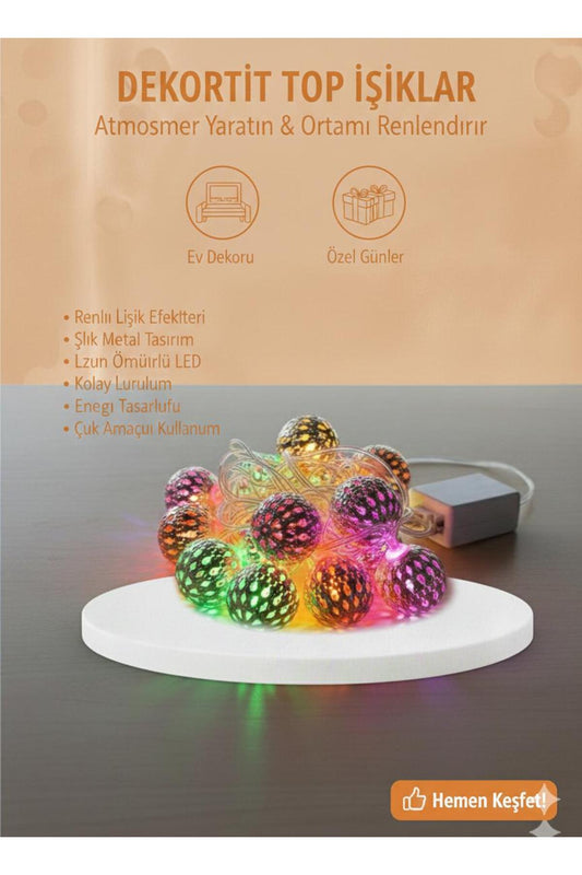 Dekoratif LED Top Işıklar – Şık Metal Tasarım, Ev ve Özel Gün Aydınlatması