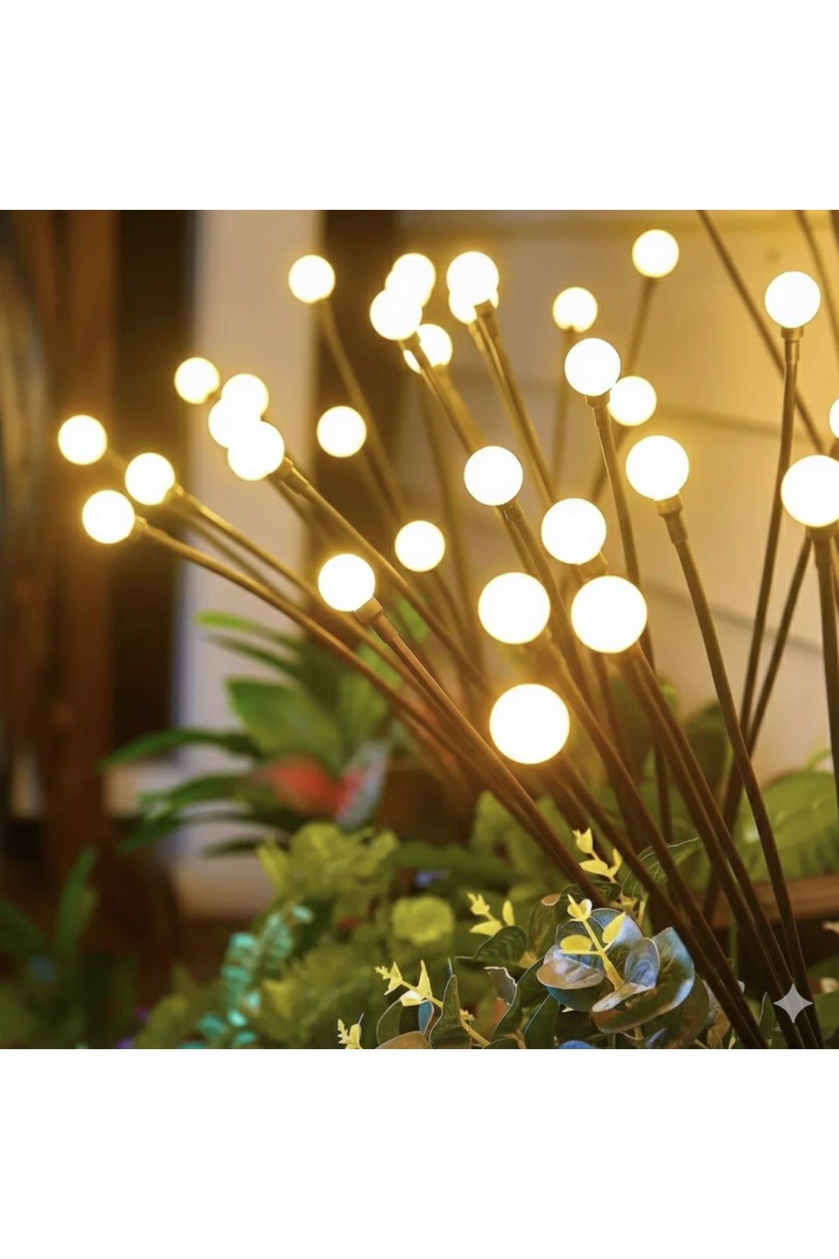 Güneş Enerjili Solar Ateş Böceği Bahçe Aydınlatma - 8 LED'li Rüzgarda Sallanan Dekoratif Lamba