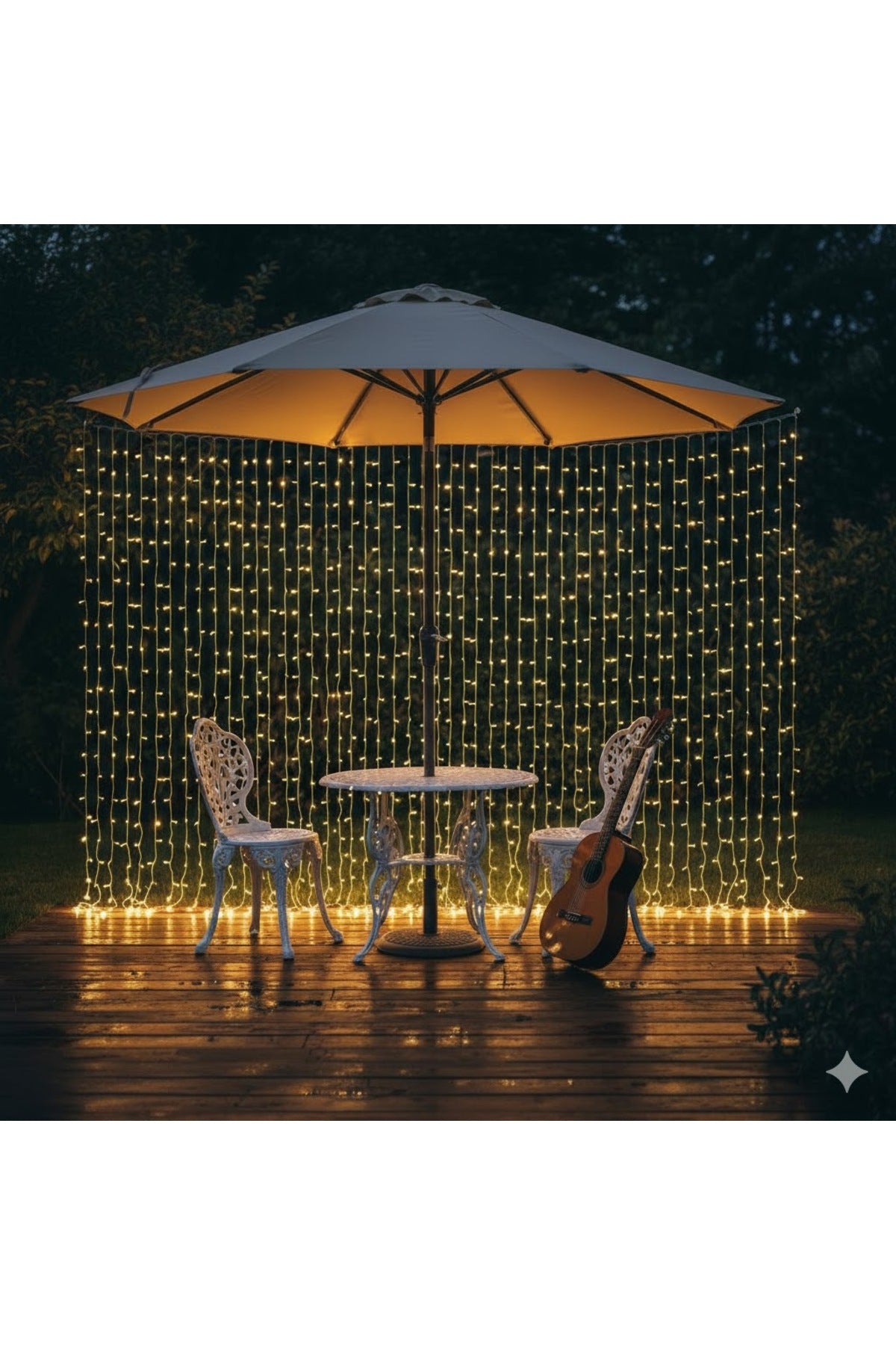 Menergy LED Ağ Perde Işık 3x2 Metre | Sıcak Beyaz | İç & Dış Mekan | Enerji Tasarruflu Net Curtain