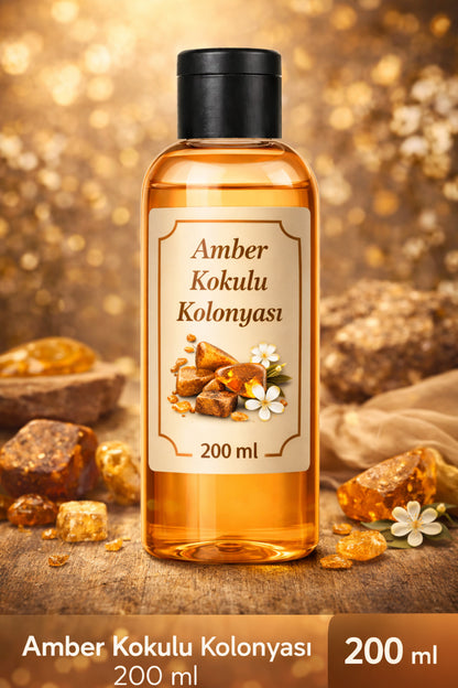 Amber Kokulu Kolonya 200 ml Şişe Görünümlü Şık Tasarım 80 Derece Hijyenik Ve Kalıcı Parfümlü Kolonya